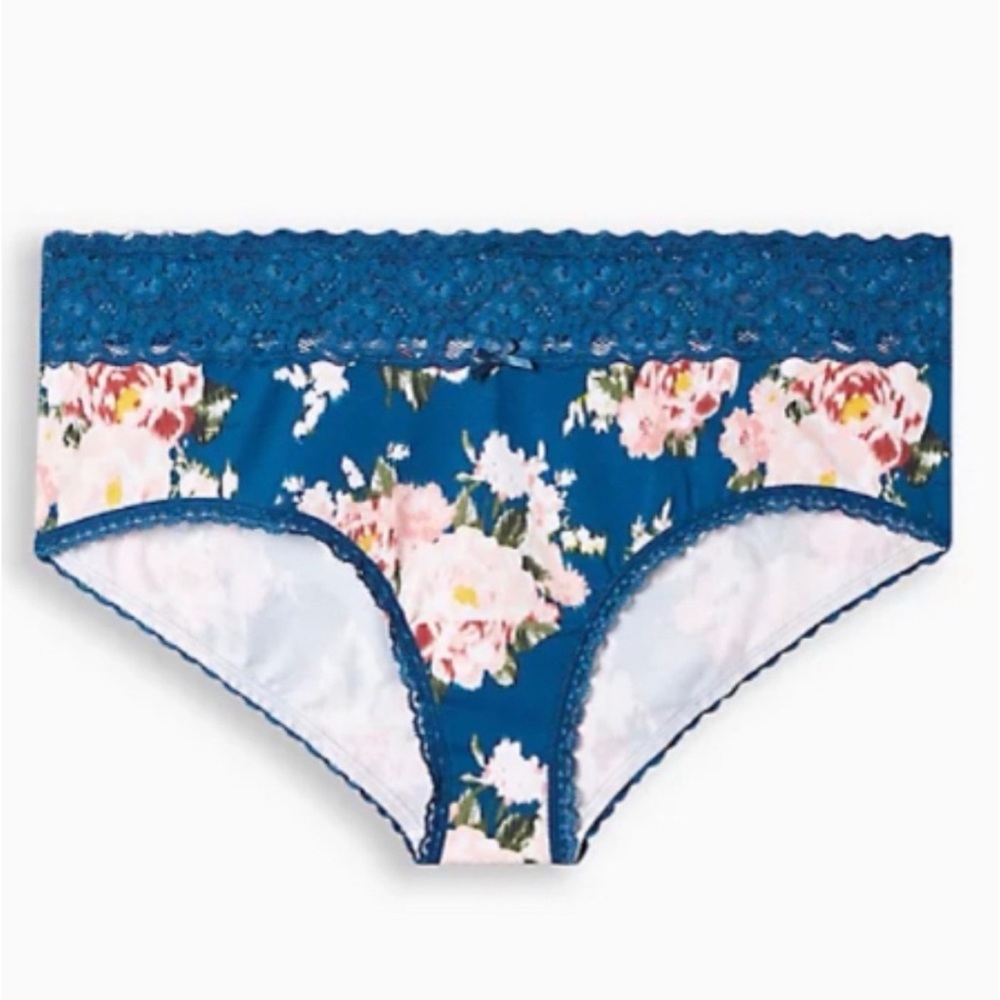 🆕 Cotton Mid Rise Cheeky Lace Trim Panty 1 1X 14 16 NWT Torrid New!